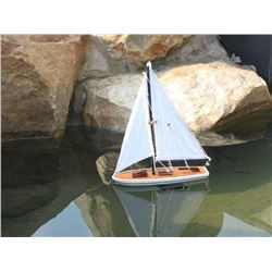 Hand Made 21" Blue Floating Sailboat