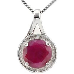 GENUINE 2.50 CTW RUBY AND 0.01 CTW DIAMOND PLATINUM PLA