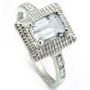 Image 1 : GENUINE 0.86 CTW AQUAMARINE AND 0.01 CTW PLATINUM PLATE