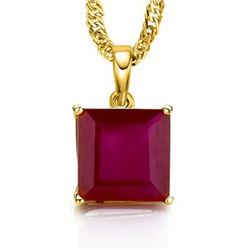 GENUINE 0.5 CTW RUBY SOLID 10K YELLOW GOLD PENDANT