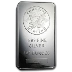 100 oz Silver Bar - Sunshine (V2)