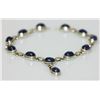 Image 1 : .925 STERLING SILVER TANZANITE ANKLET 18.04 CTW