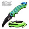 Image 1 : MTECH 8.25" GREEN AND BLUE S/A RESCUE KNIFE