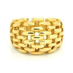 Gold Plated Knit Ring in 18 Karat Gold Plate