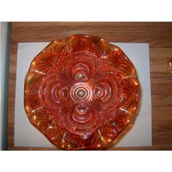 Vintage Carnival Glass Marigold Compote, Pattern both S