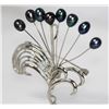 Image 2 : BLACK PEARL BROOCH .925 STERLING SILVER