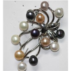 MULTICOLOR PEARL BROOCH