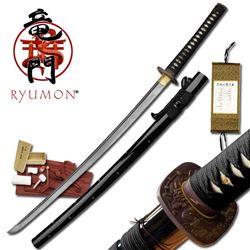 HAND FORGED RYUMON SAMURAI SWORD W/ FOLDED A1S 1060 CAR