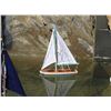 Image 1 : Hand Made It Floats 12" - Light Blue Floating Sailboat