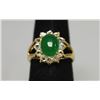 Image 1 : 14K GOLD PLATED SYNTETIC JADE RING