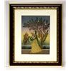Image 1 : HAND MADE GEM STONE PANTING OF LADY PICKING FLOWERS