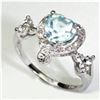 Image 1 : GENUINE 1.25 CTW BLUE TOPAZ AND 0.01 CTW DIAMOND PLATIN