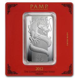 100 gram Silver Bar - Pamp Suisse (Year of the Dragon)