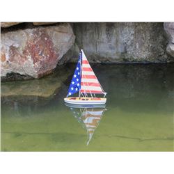 Hand Made 12" USA Floating Sailboat