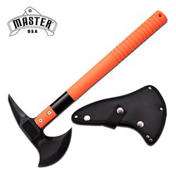 17  ORANGE HANDLE AXE W/SHEATH