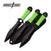 Image 1 : 7.5" GREEN AND BLACK 3 PIECE THROWING KNIFE SET