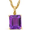 Image 1 : GENUINE 3.40 CTW AMETHYST SOLID 10K YELLOW GOLD PENDANT