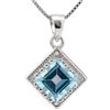 Image 1 : GENUINE 2.05 CTW BLUE TOPAZ AND 0.01 CTW DIAMOND PLATIN