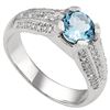 Image 1 : GENUINE 1.61 CTW BLUE TOPAZ AND 0.02 CTW DIAMOND PLATIN