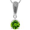 Image 1 : GENUINE 0.95 CTW PERIDOT AND DIAMOND PLATINUM PLATED .9