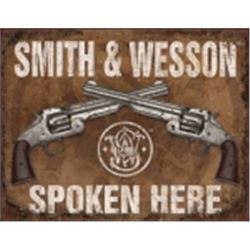 S&W Spoken Here METAL SIGN