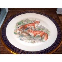 Vintage Lenox Boehm Plate, Red Foxes, Woodland Wildlife