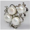 Image 1 : HEART SHAPE WHITE PEARL CZ BROOCH .925 STERLING SILVER