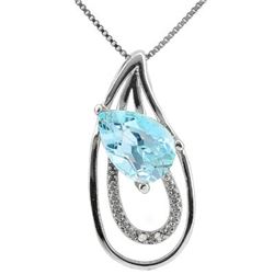 GENUINE 2.40 CTW BLUE TOPAZ AND 0.01 CTW DIAMOND PLATIN