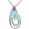 Image 1 : GENUINE 2.40 CTW BLUE TOPAZ AND 0.01 CTW DIAMOND PLATIN