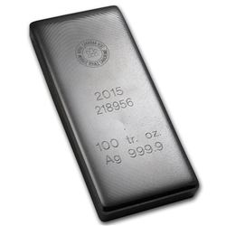 100 oz Silver Bar - RCM (.9999 Fine)