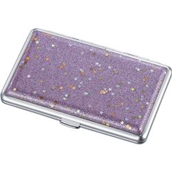 Visol Glamour Purple Glitter Double Sided Cigarette Cas