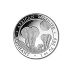 2014 Somalia 1 oz Silver Elephant BU