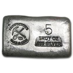 5 oz Silver Bar - Prospector's Gold & Gems