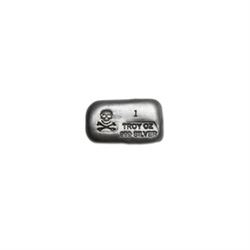 1 oz Silver Bar - Skull & Bones (PG&G)