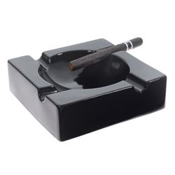 Visol Donovan Black Ceramic Cigar Ashtray For Patio Use