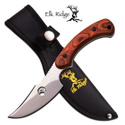 ELK RIDGE 8" BROWN PAKKAWOOD HANDLE FULL TANG FIXED BLA