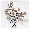 Image 2 : TREE PEACH PEARL CZ BROOCH AUTHENTIC PHILIPPINE PEARL M