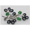 Image 2 : BLACK PEARL EMERALD AND CZ BROACH