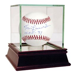 TOM LASORDA AUTOGRAPH MLB BASEBALL INSCRIBED "HOF"