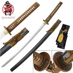 HAND FORGED RYUMON SAMURAI SWORD W/ FOLDED A1S 1060 HIG