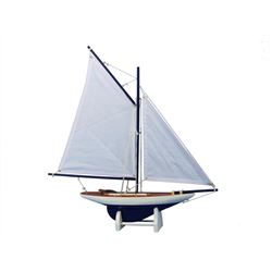 Hand Made America's Cup Contender Dark Blue 18" - White