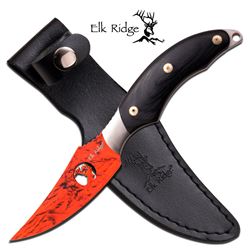 ELK RIDGE 8" RED CAMOUFLAGE BLACK PAKKAWOOD HANDLE FIXE
