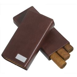 Siena Leather Crushproof 3 Cigar Case
