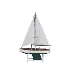 Hand Made It Floats 12" - Green Floating Sailboat