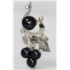 Image 2 : BLACK PHILIPPINE PEARL CZ BROOCH .925 STERLING SILVER
