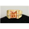 Image 2 : 14K GOLD PLATED RING W/ ORNGE & CLEAR CZ