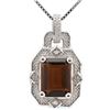 Image 1 : GENUINE 2.20 CTW SMOKEY TOPAZ AND 0.01 CTW DIAMOND PLAT