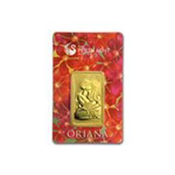 1 oz Gold Bar - Perth Mint Oriana Design (In Assay)