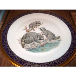 Vintage Lenox Boehm Plate, Raccoons, 1973, Woodland Wil