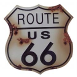 RT 66 DIE CUT RUSTIC METAL SIGN